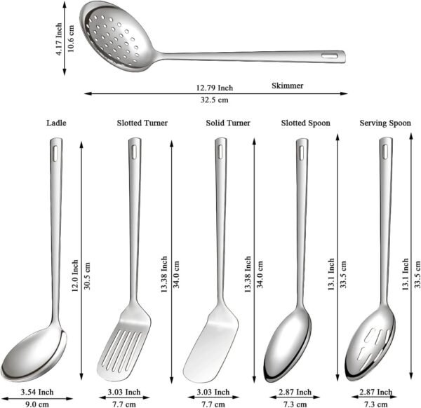 Kitchen Utensils Set 6pcs, Stainless Steel Cooking Utensils Set - Image 7