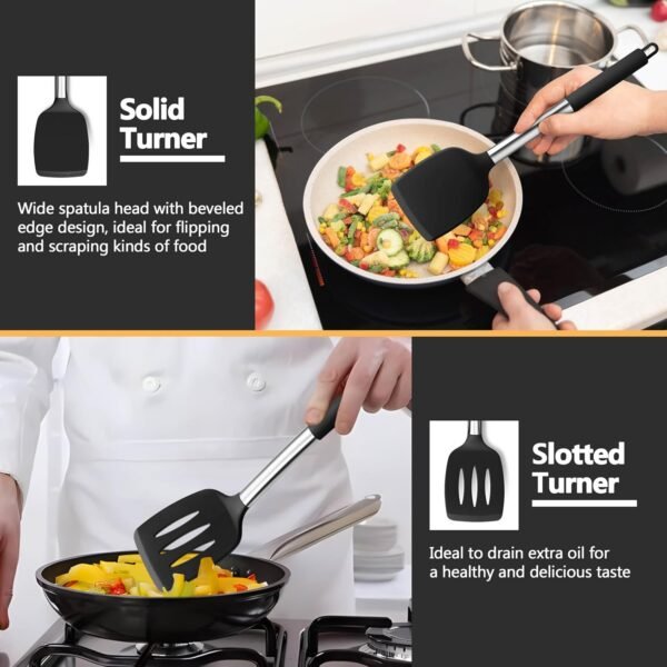 Black Kitchen Cooking Utensil Set of 4 - Image 5