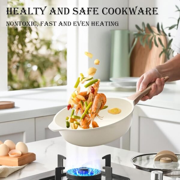 14 Pcs Pots and Pans Set, Nonstick Cookware Sets - Image 7