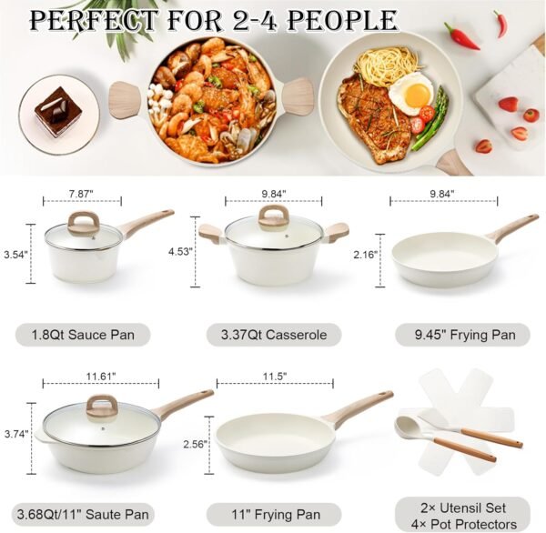 14 Pcs Pots and Pans Set, Nonstick Cookware Sets - Image 3